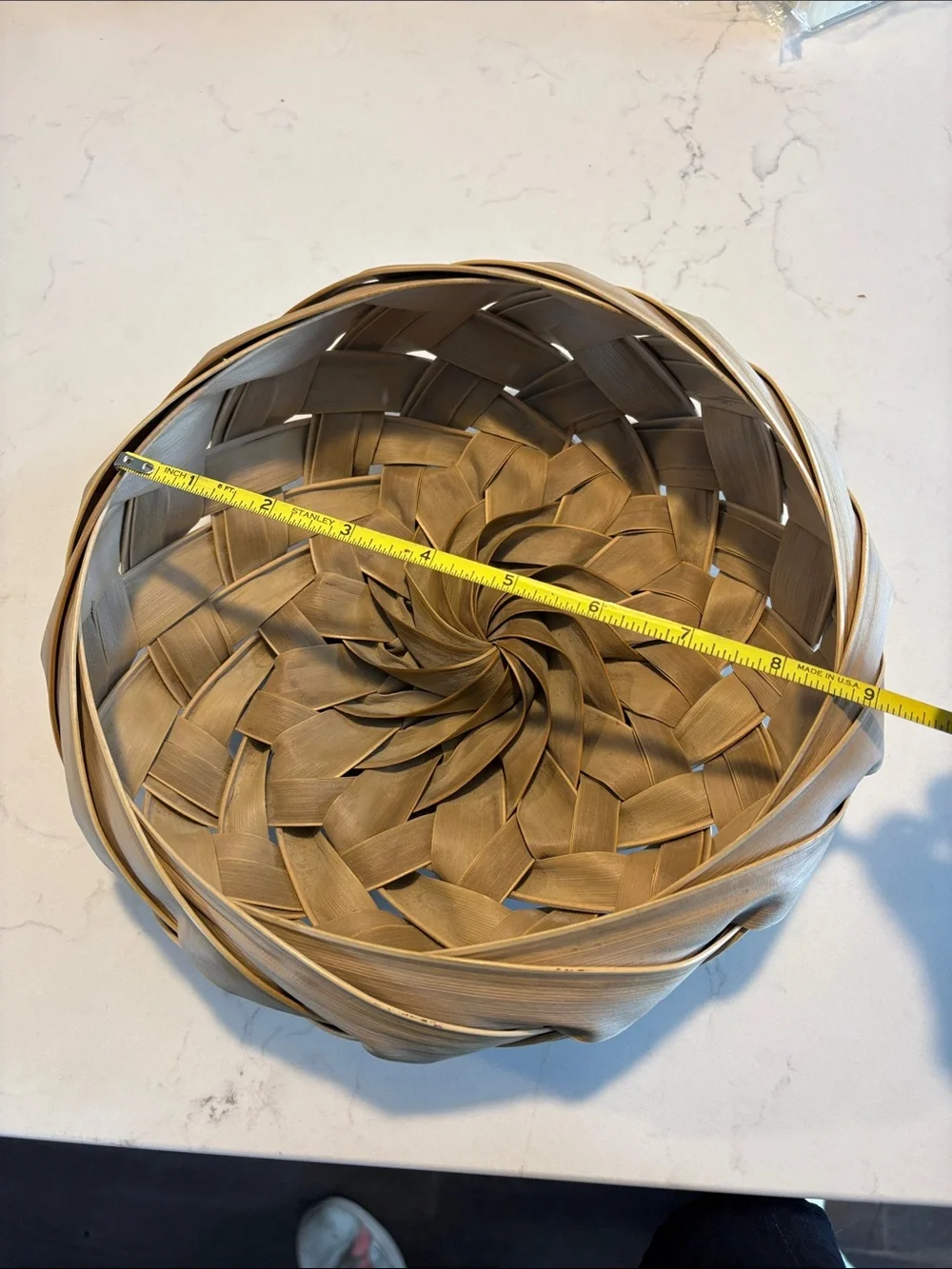 Vintage Handwoven Palm Leaf Basket